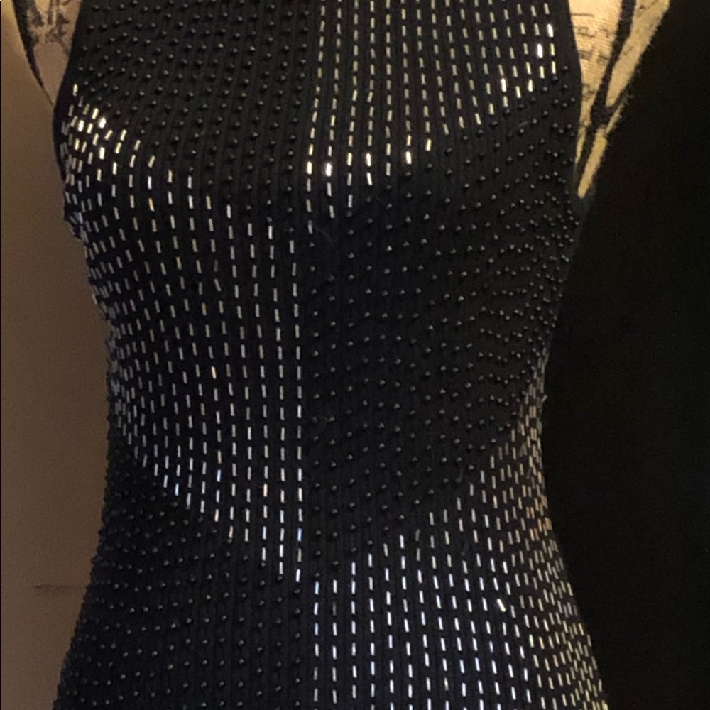 Caché Elegant Beaded Sleeveless Sweater